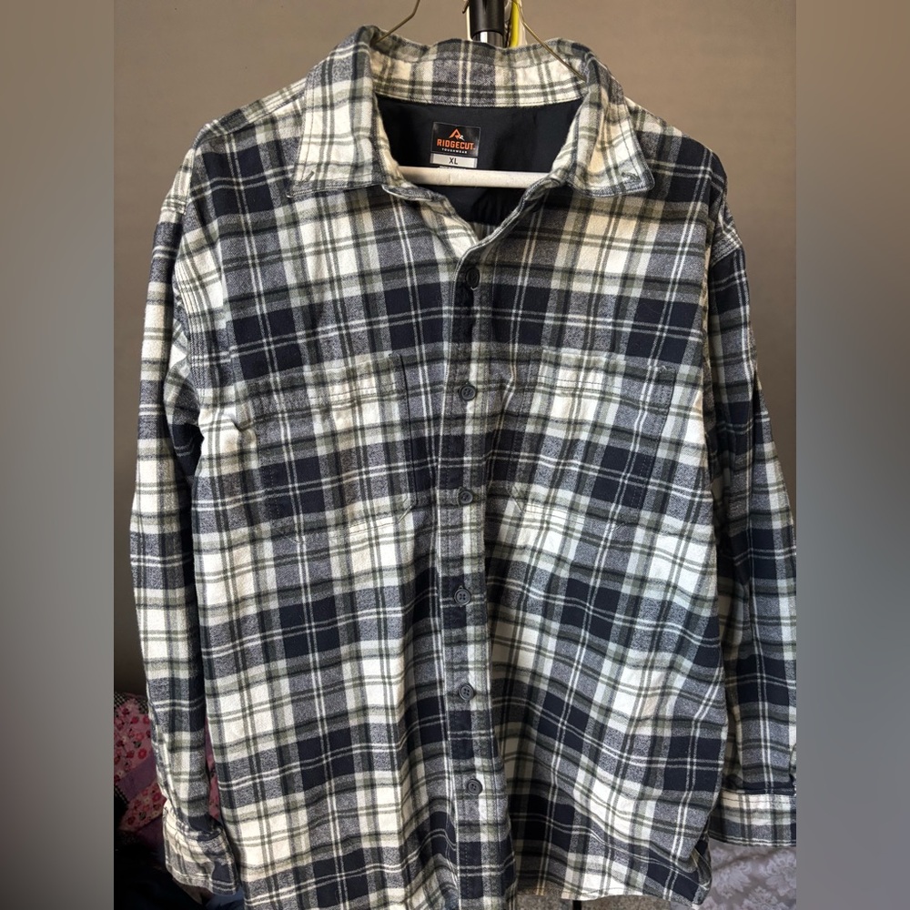 Ridgecut Toughware Plaid Button-Up Long-sleeve Work Shirt